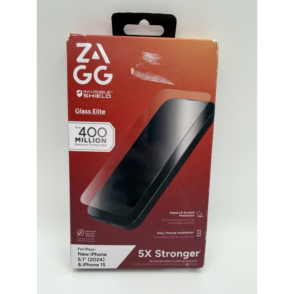 ZAGG InvisibleShield Glass Elite Tempered Glass +Kit iPhone 16 /15